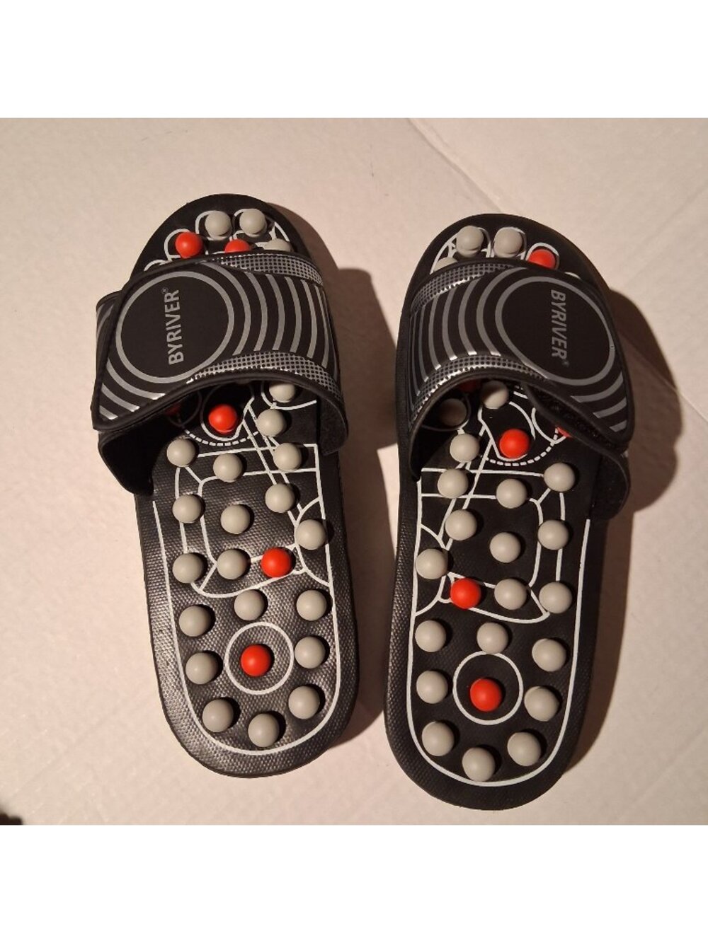 Acupressure Massage Slippers w/Adjustable Straps For Foot Pain Relief -LARGE